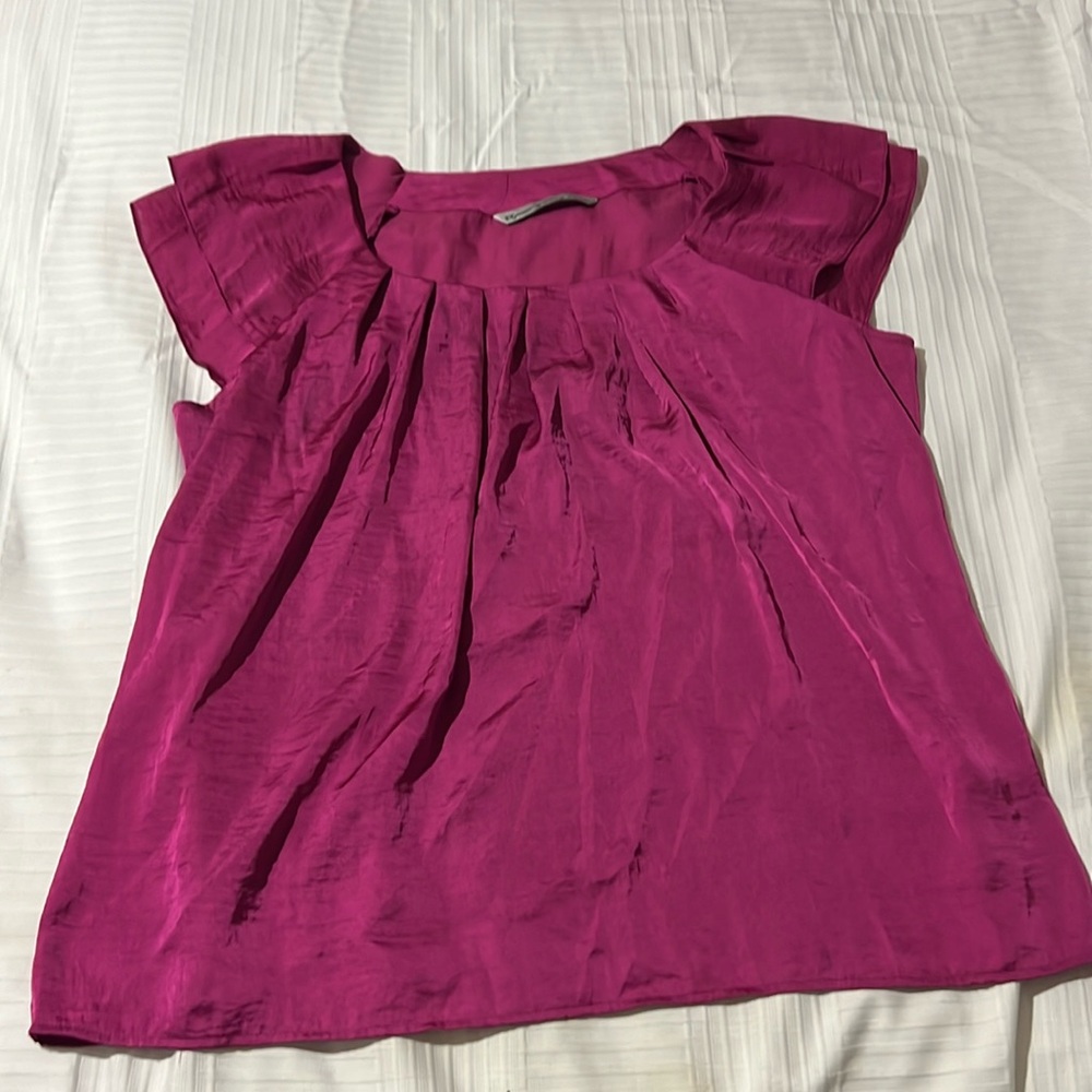 Light weight blouse, large,  magenta colored purple/pink mix)